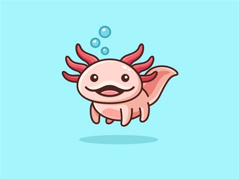 Axolotl | Pet logo design, Axolotl cute, Animal design illustration