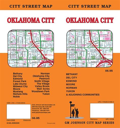 Oklahoma City Oklahoma Street Map Gm Johnson Maps
