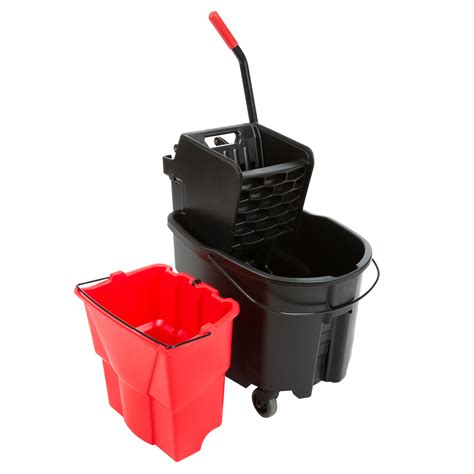 Rubbermaid Executive Series Wavebrake 35 Qt Black Mop Bucket With