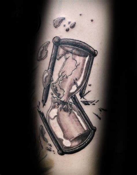 30 Broken Hourglass Tattoo Designs For Men Time Ink Ideas