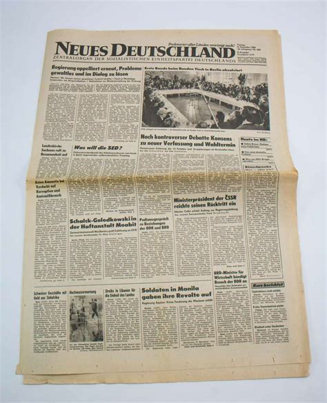 Zeitung Neues Deutschland 8 Dezember 1989 Ddr Museum Berlin