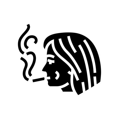 female smoking cigarette glyph icon vector illustration 21754434 Vector
