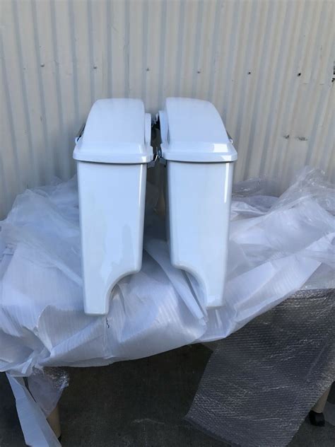 Pearl White Stretched Harley Saddlebags Road King 93 2013 Extended Hp