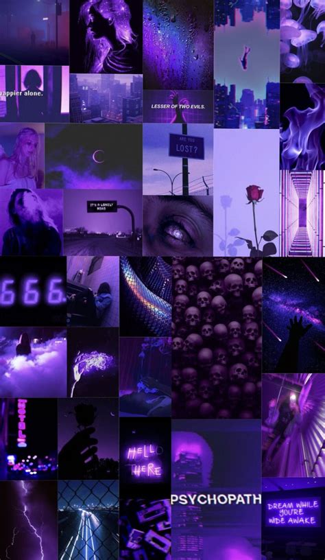 Neon Edgy Purple Aesthetic Wallpaper Collage Deeper