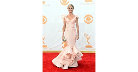 The Silhouette Of Julie Bowens Pale Pink Zac Posen Gown Was Emmys