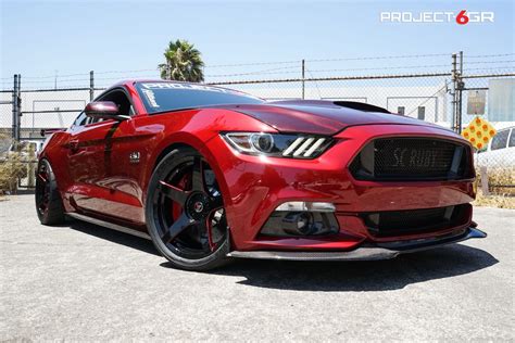 This Ruby Red Ford Mustang Gt Gets New Custom Project 6gr 5 Spoke