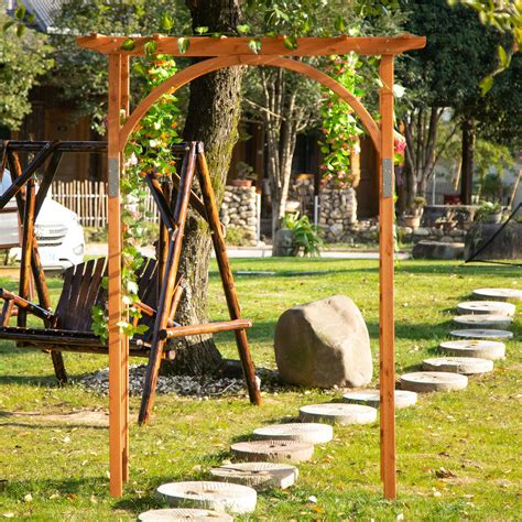 Outsunny Wooden Garden Arch Outdoor Walkway Arbor For
