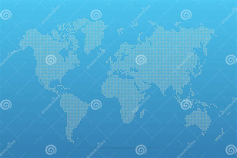 Map World Worldmap Global Silhouette Dot Globe Continents On Blue