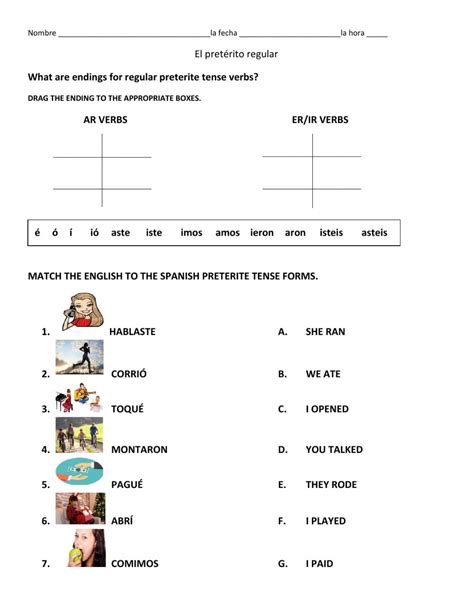 Spanish Worksheets First Grade Worksheets Verb Worksheets Printable
