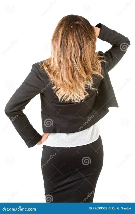 Businesswoman From The Back Stock Photo Image Of Isolated Back 79699538