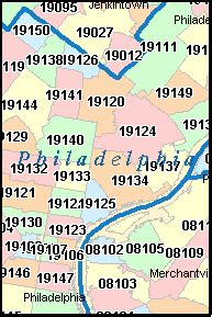 Philadelphia Zip Code Map Printable United States Map