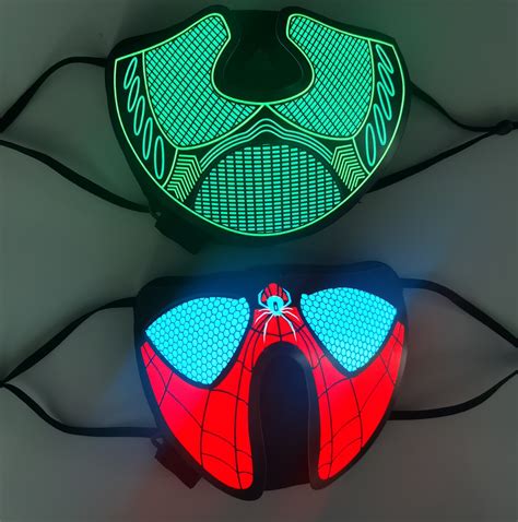 Led Rechargeable Rave Mask Sound Activated Light Up Glow Face Mask For