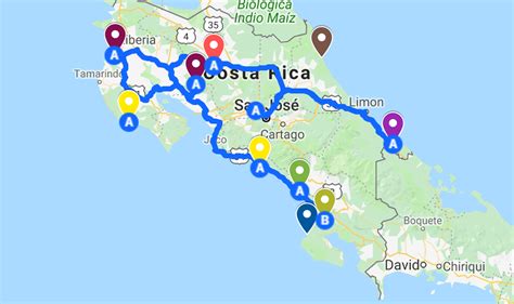 Costa Rica Travel Time Map Best Tourist Places In The World