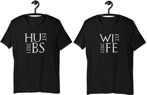 Wife And Husband Couple T Shirt Just Married T Shirt Couple T Etsy