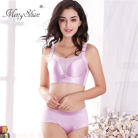 Mengshan Underwear Suit Woman Big Size Bra Set Cdef Cup For Chest Wipe And Anti Smoothing Plus