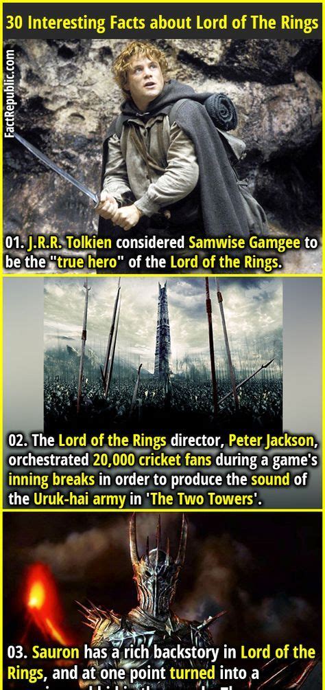 30 Interesting Facts About Lord Of The Rings Lord Of The Rings Fun