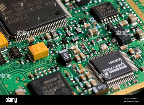 Printed Circuit Board Showing Surface Mount Components Stock Photo
