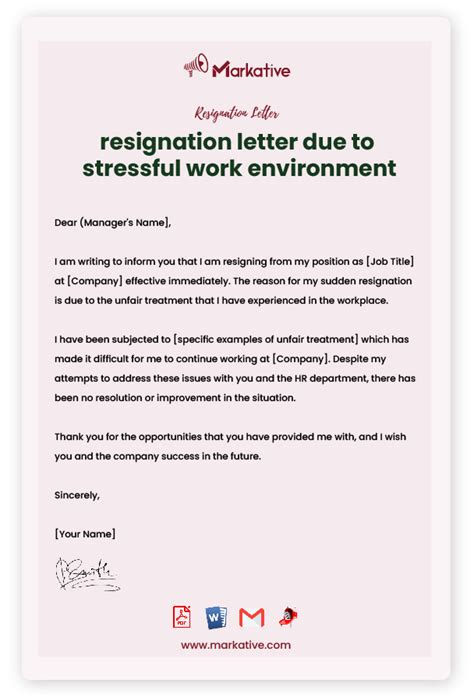 Resignation Letter Due To Stressful Environment Sample Resignation Letter My XXX Hot Girl
