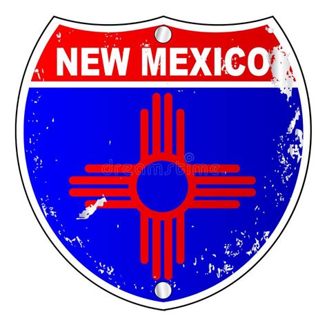 Iconos De La Bandera De New México Como Muestra De Un Estado A Otro
