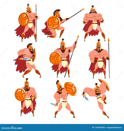 spartan warriors theme cartoon vector 47624155