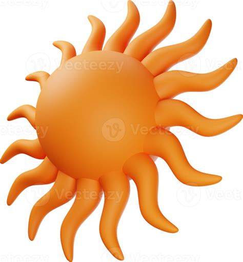 Orange Sun 3d Illustration 14019365 Png