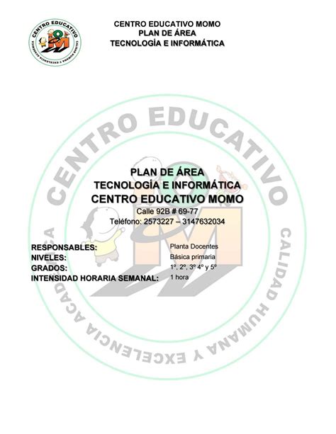 Plan De Area De Tecnología E Informatica By Tuciudad Enred Issuu