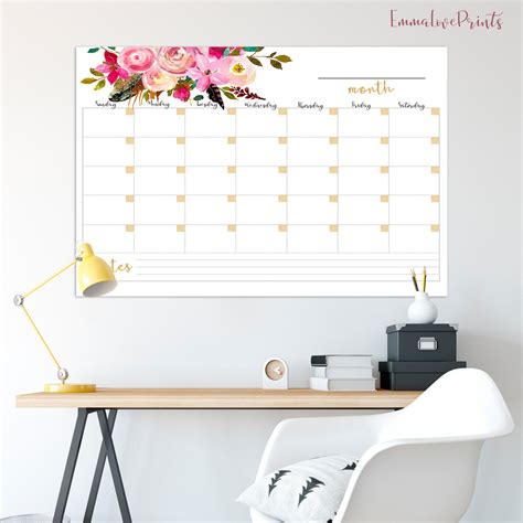 Wall Calendar 2020 Monthly Planner Printable Memo Board T Etsy