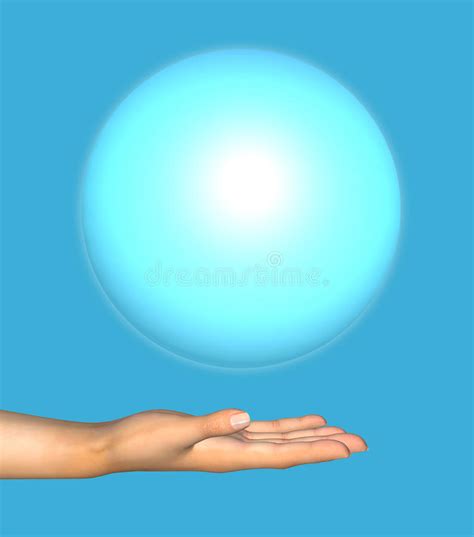 Human Hand Holds A Blue Ball Stock Illustration Illustration Of