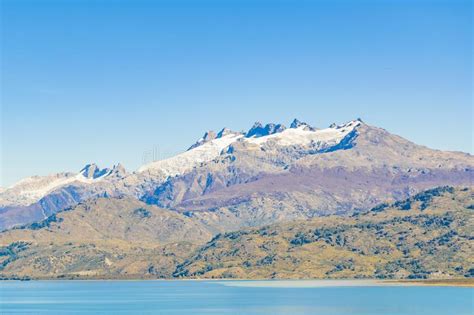 Lake And Mountains Landscape Patagonia Chile Stock Image Image Of