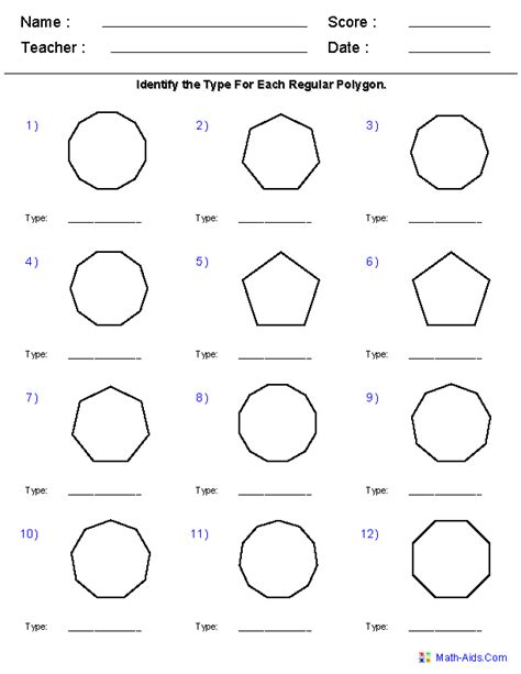 Types Of Polygon Worksheet