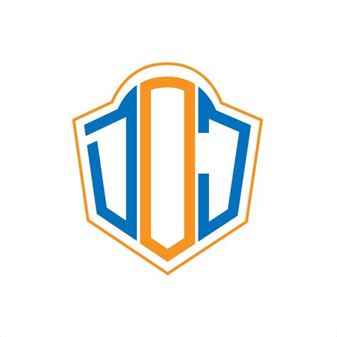 Doj Abstract Monogram Shield Logo Design On White Background Doj