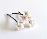 White Flower Hair Pins Pictures