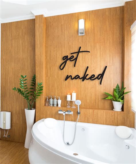Get Naked Metal Wall Art Bathroom Wall Decor Bathroom Wall Sign Modern Bathroom Decor