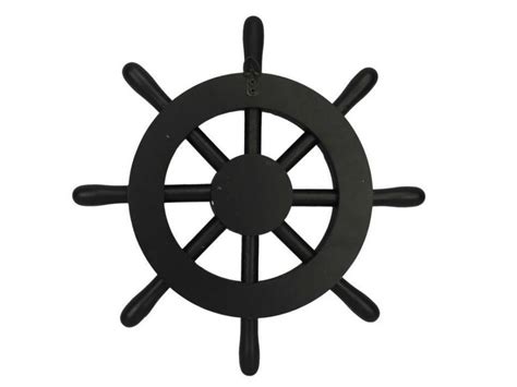 White nautical collectible wooden ship wheel boat steering wall decor. Black Decorative Ship Wheel With Anchor 12" - Ship Wheels ...