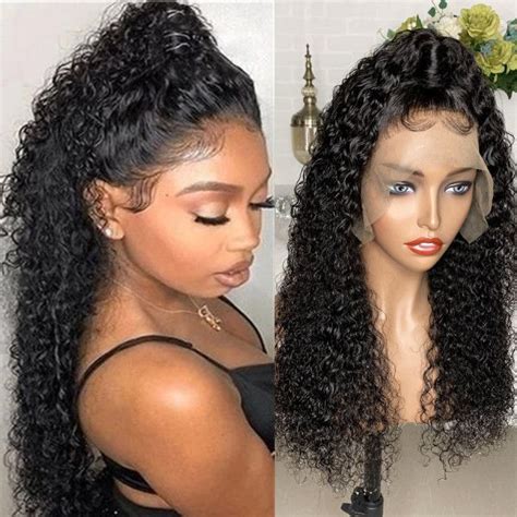 360 Lace Frontal Wig Glueless Curly Virgin Human Hair Wigs For Black