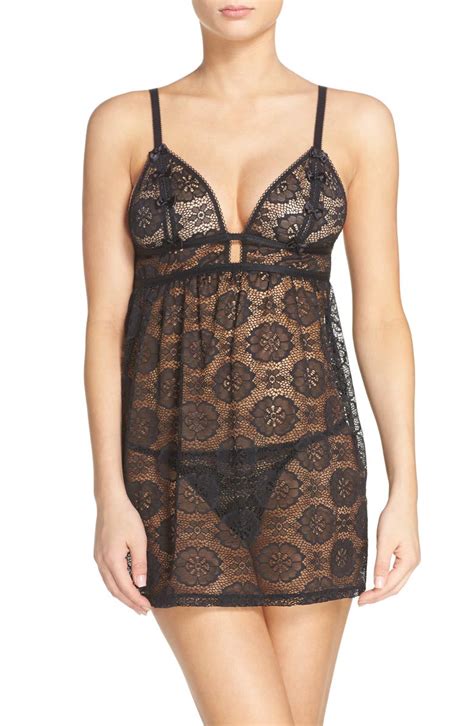 Betsey Johnson Lace Chemise And Thong Nordstrom