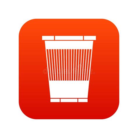 Trash Can Icon Digital Red Stock Vector Illustration Of Graphic 99021095
