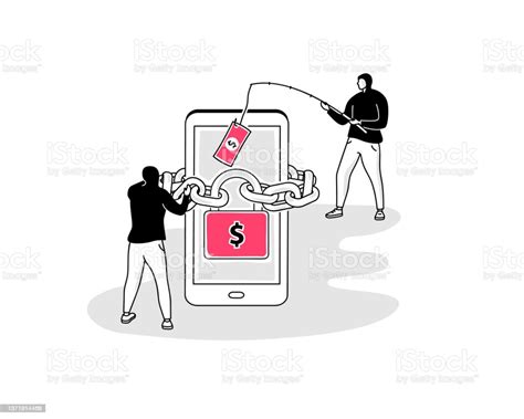 Illustration Des Ransomwaresymbols Mit Einem Smartphone Und Zwei