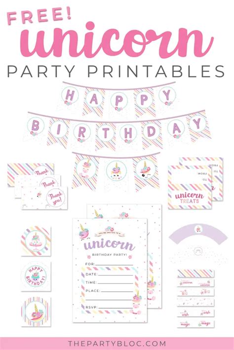 Free Unicorn Party Printables Free Printable Templates