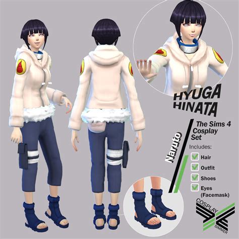 Anime Video Game Custom Content The Sims 4 Naruto Hinata Hyuga