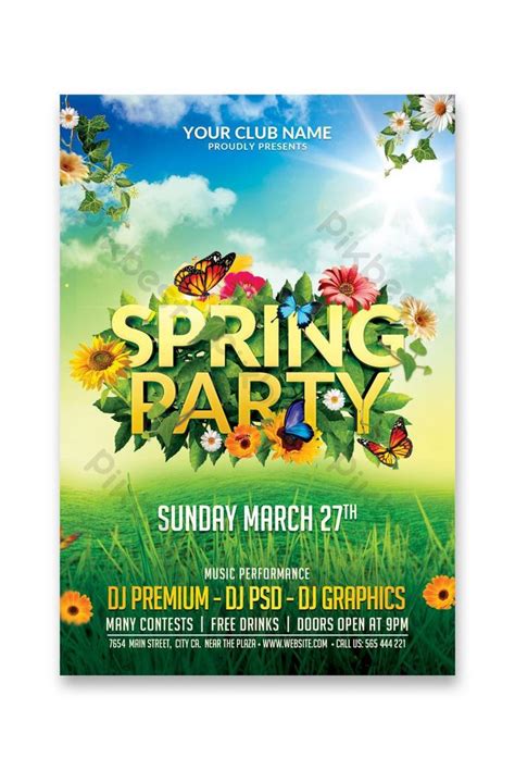 Cheerful Spring Party Flyer Template Psd Free Download Pikbest