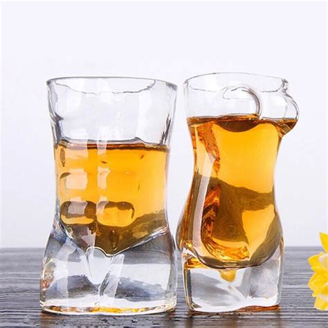 Shot Glass Couple Cups Sexy Women Men Male Female Durable Double Wall Whiskey Glasses Wine