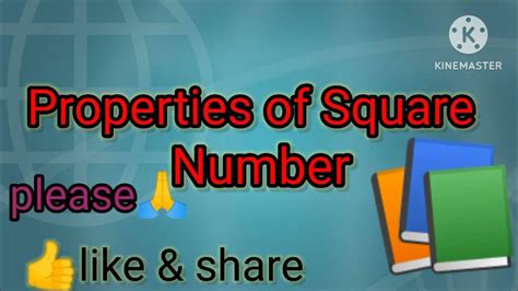 Properties Of Square Number Square Ki Properties Youtube