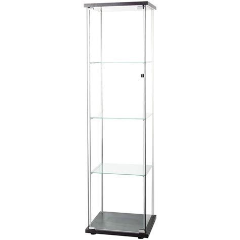 Buy 4 Tier Shelf Glass Door Cabinet In Clear With Door Curio Cabinet Collection Display Case