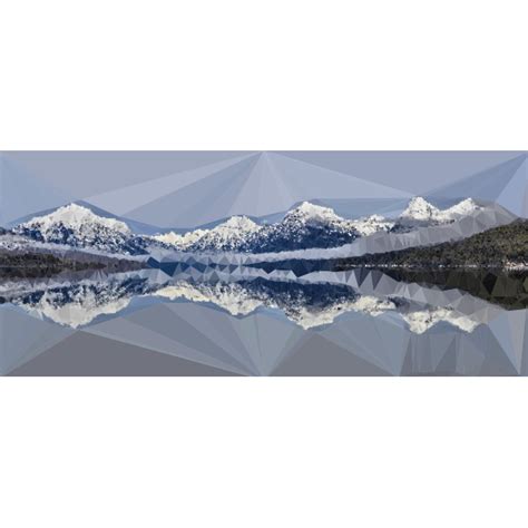 Low Poly Snow Capped Mountains Lake Free Svg