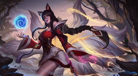 Wallpaper Unstable Anomaly Drawing League Of Legends Women Ahri