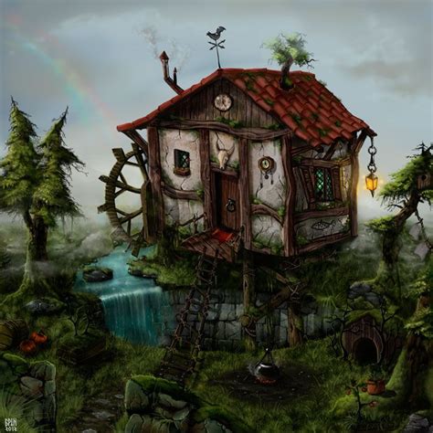 Witch House 2 Cute Drawing House Painting Witch Illustration Halloween
