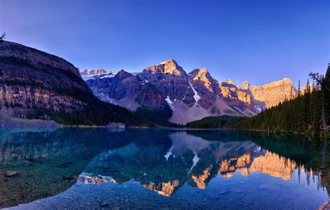 Wallpaper Forest Light Mountains Lake Reflection Blue Stones