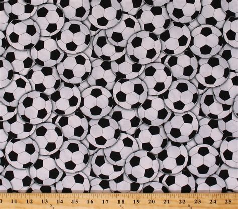 Cotton Soccer Balls Allover Sports Cotton Fabric Print By The Yard Gail
