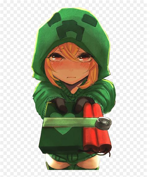Minecraft Anime Creeper Girl Hd Png Download Minecraft Creeper Anime